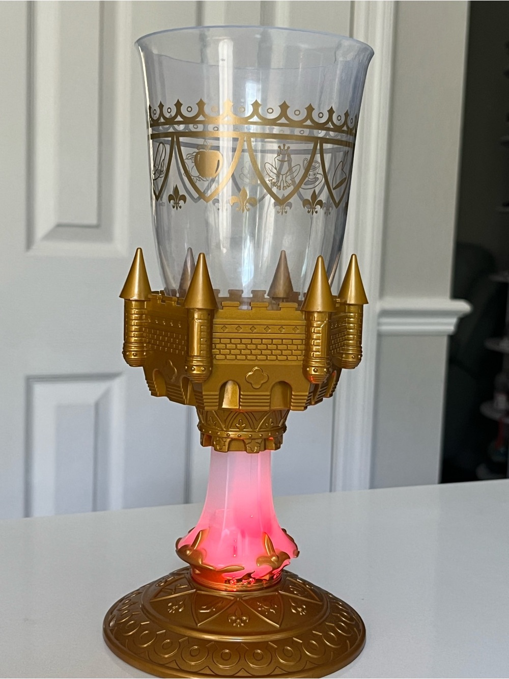 Disney Parks Princess Castle Light Up Goblet Souvenir Cup - Pink Glow